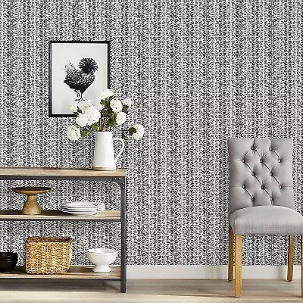 Threshold Peel stick Wallpaper Black white leaves new sealed 27.5 sq feet roll